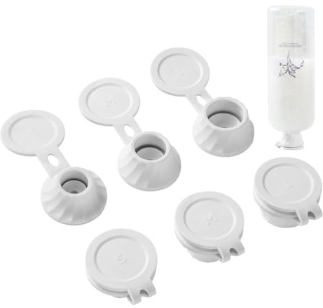 Bottle Emptying Caps Kit Transfer Connector 6Pcs 3Sizes Get Every Bit Out