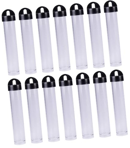 DOITOOL Set da 30 Contenitori Cilindrici in Plastica Nera con Coperchio, Tubi Piccoli per Conservazione Perline, Organizer Compatto per Hobby e Artigianato