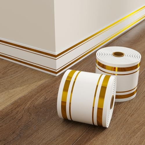 Sockelleisten, selbstklebende PVC-Laminat-Zierleisten, flexible Zierleisten for Laminatböden, Wand- und Deckenverkleidungen(L)