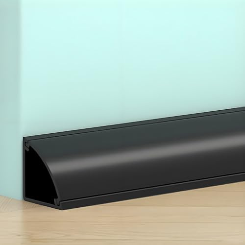 Pasacables Suelo de 100 Cm, Cubre Cables Suelo Autoadhesivo, Gestión de Cables para El Hogar, Oficina o Entornos Exteriores, Prevenir Viajes(Black,2.4 * 2.4cm/0.9 * 0.9in)