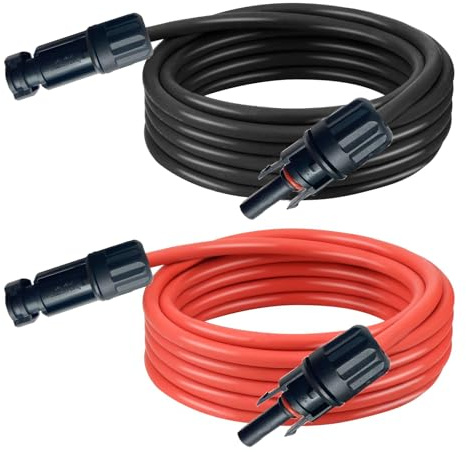 Frogetu 4mm² 5M Solarkabel,Solar Verlängerungkabel mit Solarstecker,PV Kabel Rot/Schwarz Photovoltaik Kabel,Solarkabel Verzinntes Kupfer Bezeichnet,für PV Solaranlage