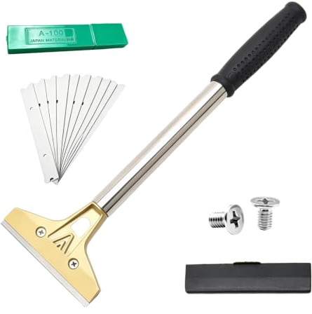Grattoir à papier peint - 32 cm - En aluminium - Avec 10 lames - Grattoir à peinture - Grattoir à verre - Grattoir de nettoyage pour fenêtre, peinture, adhésif, carrelage