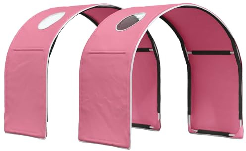 Kaloriko Túnel de cama 2 unidades rosa de poliéster 211 x 52,5 x 2 cm, accesorios para marco de dormitorio, antideslizante, pie y conector de cama, pieza de repuesto para soporte de colchón, pie de