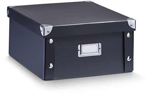 Zeller Aufbewahrungsbox, Pappe, schwarz, ca. 31 x 26 x 14 cm