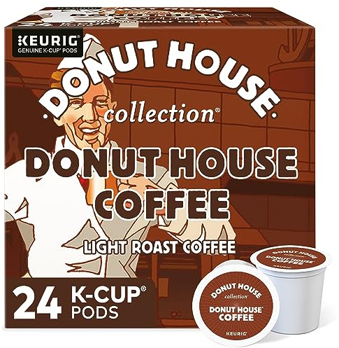 Donut House Collection Donut House Coffee, Single-Serve Keurig K-Cup Pods, Light Roast Coffee, 24 Count