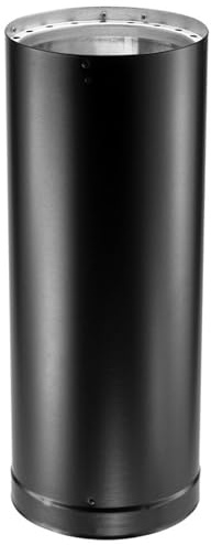 DuraVent DVL 6 x 8 Inch Galvanized Stainless Steel Double Wall Wood Burning Stove Pipe Connector for Chimney to Vent Smoke/Exhaust, Black