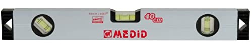 Medid 27040 vattenvåg – aluminium – 40 cm – 3 skenor – Noggrannhet: <1,0 mm/m – med ändhylsor av plast och hål för upphängning