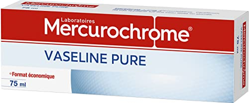 MERCUROCHROME – Vaseline Pure – Tube - Multi-Usages - Facilite l'action de glisse - Format Voyage - Facile à Transporter - 75mL - Produit fabriqué en France