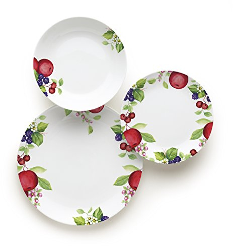 Excelsa Apple Servizio Tavola 18 Pezzi, Porcellana, Bianco