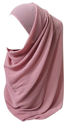 Lina & Lily Chiffon-Hijab-Schal, Kopfwickel, Helles Altrosa, 180 X 70 cm
