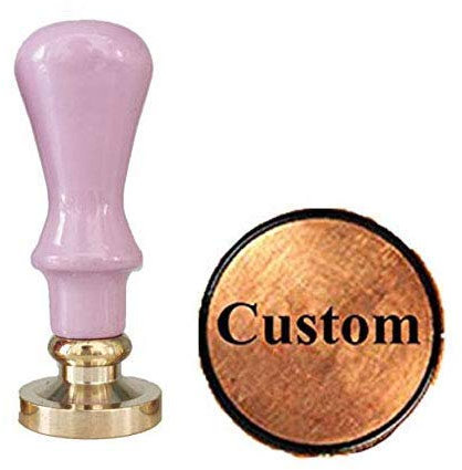 Gpeal Wachssiegel-Stempel mit zwei Buchstaben, Kranz, Monogramm, personalisierte Namen, Wachssiegel-Stempel, Hochzeitseinladungen, DIY-Geschenkidee, Paket, Siegelstempel, echter rosafarbener Griff