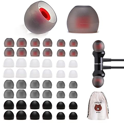 48 Pièces Embout d'Oreille de Remplacement en Silicone Embout d'Écouteur Embout d'Oreille S/M/L 3 Tailles Accessoires pour Casque Coussinet de Remplacement Intra-auriculaire avec Sac de Rangement