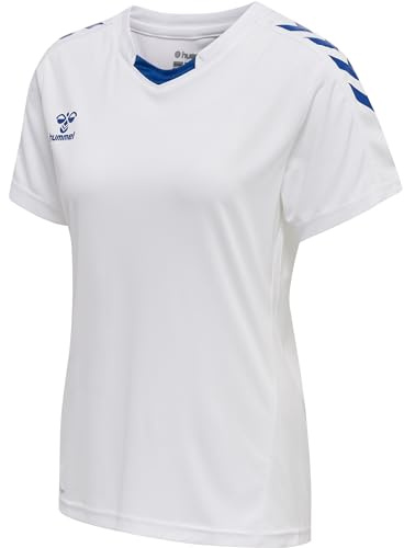 hummel Core XK Poly Jersey S/S Damen Trikot, Kurzarm Sport T-Shirt, Sportkragen mit Fronteinsatz, BEECOOL-Stofftechnologie, 100% Polyester, Normale Passform (1er Pack)