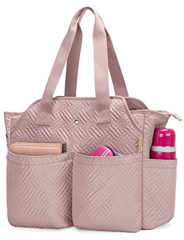 Fasrom Lehrertasche Damen Groß, Arbeitstasche für Lehrer mit Laptopfach, Ideal für Lehrerbedarf, Rosa