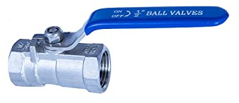 JIVTO Stainless Steel Ball Valve 1/2 Inch BSP, Female to Female,1 PC Type Standard Port Valve for Gas, Oil, Liquid, Water.
