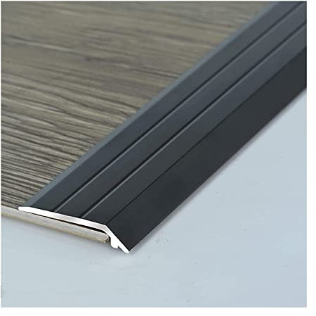 90 cm Langer Bodenübergangsstreifen T-förmige Aluminium-Tür-Bodenleisten Metallschwellen Rampe Kantenverkleidung Einfach zu installierender Schwellenstreifen für Laminatböden (Color : Black, Size : L