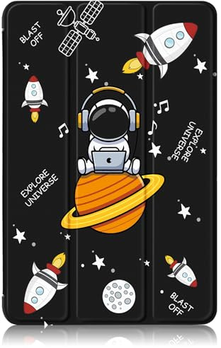 TOPCASE Magnetiskt smalt fodral kompatibelt med Samsung Galaxy Tab A9 Plus/A9+ 11 tum SM-X210 X216 X218 surfplatta tredelat fodral med funktionsstativ och automatisk vila/vakna, Saturnus