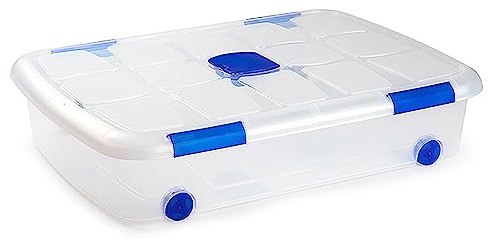 Acan Tradineur - Caja de Almacenamiento - Fabricado en plástico - Contenedor para almacenar Libros, ropa, mantas - N.º 12-16,7 x 75 x 55 cm - 41 Litros