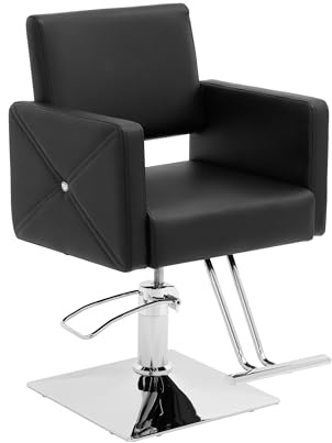 Physa Physa Carlisle Black Friseurstuhl mit Fußstütze Sitzhöhe 45-55 cm Belastbarkeit 150 kg Schwarz Barberstuhl Friseursessel höhenverstellbar Bedienstuhl Friseur