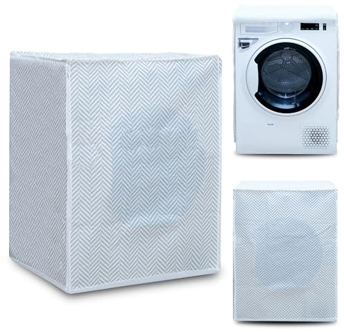 Housse de machine à laver et couvre-sèche-linge pour intérieur, housse imperméable avec fermeture à glissière, housse anti-poussière, housse de machine à laver pour intérieur 60 x 60 x 80 cm