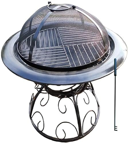 Feuerstelle für draußen, Feuerstelle für draußen, Feuerstelle aus Metall für die Terrasse, Grillstelle, Terrassenheizer, Herd, Kohlenbecken, Feuerstelle aus Metall für den Garten im Freien mit Fu