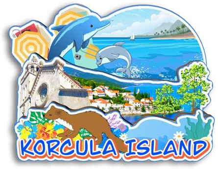 Quwsne Kühlschrankmagnet, Korcula-Insel, Kroatien, Kühlschrankmagnet, Stadt, Reise, Souvenirs, Touristengeschenke, 3D, klassische Sehenswürdigkeiten, handgefertigt, Handwerk, Heimdekoration, 2334