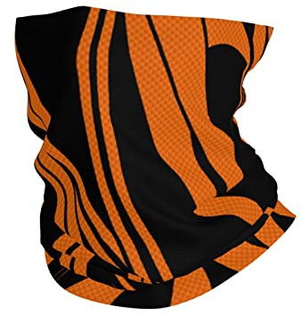 Herren Damen Sturmhaube Orange Und Schwarzer Hintergrund Kopfbedeckung Stirnband Hochelastisch Halswärmer Atmungsaktiv Stirnband Für Radfahr Wandern Motorrad
