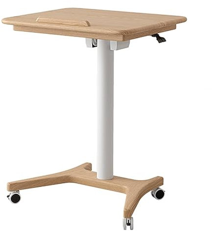 Beistelltisch mit Rollen Höhenverstellbar Nachttisch aus Massivholz, Mobiler Laptoptisch, Klappbare Tischplatte, für Schlafzimmer, Wohnzimmer(Brown,50x60x78.5cm)