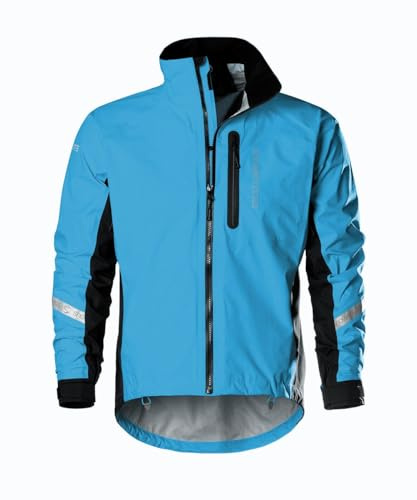 Showers Pass Men's Elite III PFAS Free Cycling Rain Jacket- Pacific Blue large
