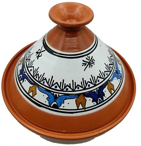 Tajine Moroccan Tunisian Terracotta Pot, Ethnic Decoration, 32 cm