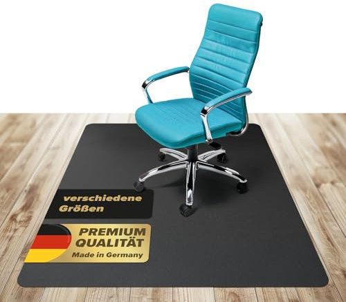 Kaiser Bodenschutzmatte schwarz 90x120 cm - Schreibtischunterlage schwarz - Schreibtischstuhl Unterlage -Schreibtischstuhlunterlage rutschfest - Schutzmatte Bürostuhl - Stuhlunterlage