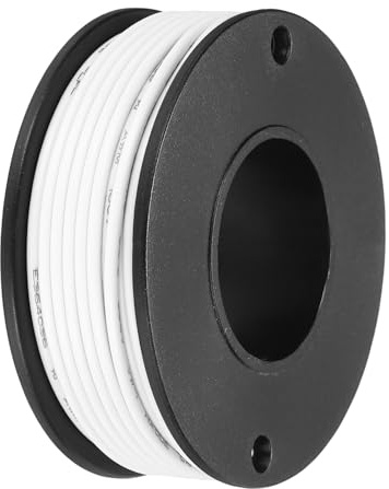 sourcing map 22AWG Stranded PVC Hookup Wire 10M/33ft White, Electrical UL1007 Spool Tinned Copper Wire for Internal Connecting, Marine