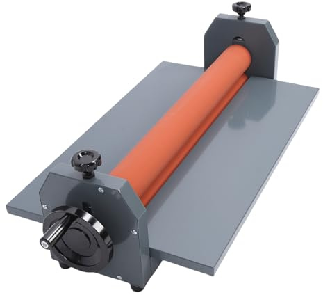 MOTOULAX Máquina laminadora en frío de 25.6 pulgadas con manivela manual de PVC, película fotográfica, laminadora en frío para oficina y escuela