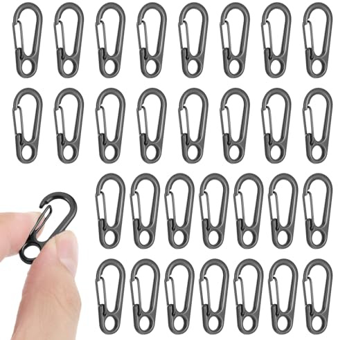 30 Stück Karabinerhaken Klein, 31mm/1.22'' Schlüssel Karabiner Kleine Mini Karabinerhaken Zinklegierung Karabiner Schlüsselanhänger für Outdoor Sport Camping Reisen Angeln Rucksackreisen Wandern