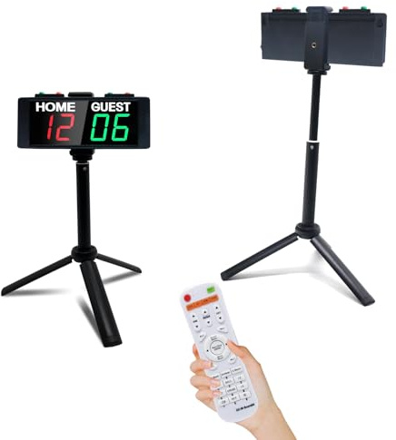 Ousmile Tabellone Segnapunti Elettronico Portatile, Tabellone Segnapunti Alimentato a Batteria con Supporto, Timer con Pulsanti, Tabellone Segnapunti Digitale con Telecomando, Segnapunti per Cornhole