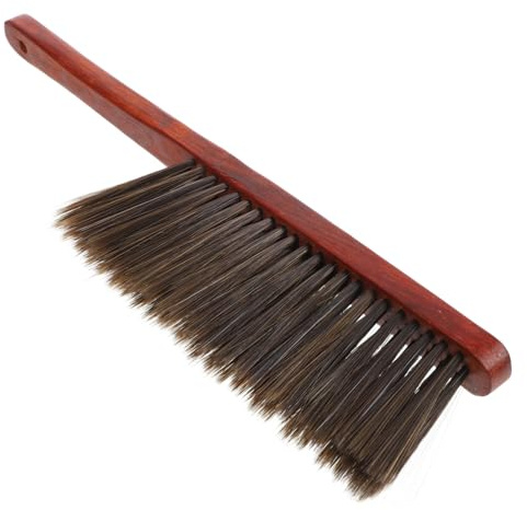 VICASKY Red Sandalwood Hand Brush for Cleaning Beds and Floors Ergonomic Handle with Soft Bristles Three Row Dusting Brush for Thorough Surface Cleaning in Home and Bedroom