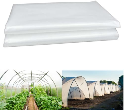 acquaverde | Copertura Serra Tunnel in Polietilene 180 g/m², Telo di Ricambio Trasparente, Resistente, Pesante, Anti-UV, per Piante e Orto, Giardino (6x4 m = 24 mq)