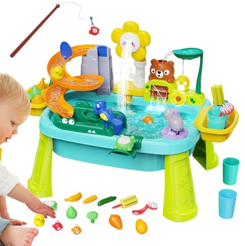 Xeihuul Kids Water and Sand Table,Summer Water and Sand Activity Sensory Playset | Sensory Toys Interactive for Preschoolers Boys Girls Baby Indoor Outdoor Playground Pool Park Bath Patio