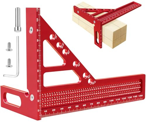 3D-Gehrungswinkel, mehrwinkel-messlineal, 22,5-90° Hohe Präzision Aluminiumlegierung Winkelmesser, 3D-Zimmermannswinkel Messwerkzeuge, Ein ideales Messwerkzeug für Holzbearbeiter und Heimwerker