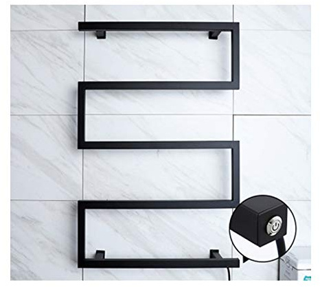 KLGFBDC Scaldasalviette Elettrico - Scaldasalviette e stendibiancheria da Parete in Acciaio Inox 304, scaldasalviette da Bagno, Riscaldamento rapido, Resistente alla ruggine, Elemento Esse