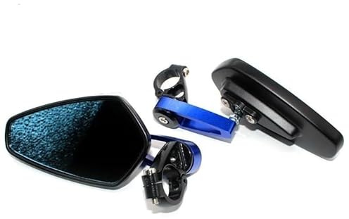 Retrovisores para motocicletas Espejo Retrovisor Para Manillar Lateral Motocicleta Espejos Finales Para Moto Bicicleta Eléctrica Scooter Accesorios Para Motocicleta Espejos(Blue)