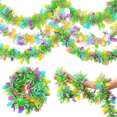 BSITSSS 6 Stück GirlandeOstern, Ostergirlande mit Konfetti, Osterdeko Girlande, Ostern Girlande, Osterdekorationen für Feiertags Frühling Geburtstags Wand Zuhause Tisch Fenster Tür Baum