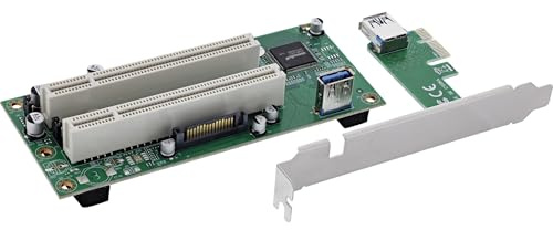 Inline gränssnittskort PCIe x 1 till 2 x PCI 32-bits, PCI kortplats förlängning för gamla kort, utan drivrutin, 76619K