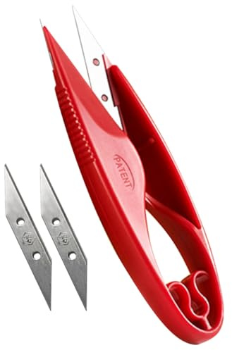 WOFASHPURET Tijeras de Sastre de Acero Inoxidable y Plástico para Cortar Hilo y Tela, Tijeras Pequeñas para Costura y Accesorios de Costura en Color Rojo