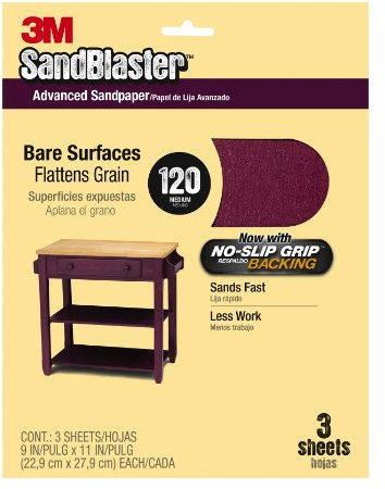 3M 3M20120 Sandblaster 9 x 11 Sandpaper Purple 120 3/Pack