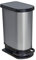 Rotho Paso Mülleimer 50l mit Pedal und Deckel, Kunststoff (PP) BPA-frei, carbonmetallic, 50l (44.0 x 29.0 x 67.0 cm)