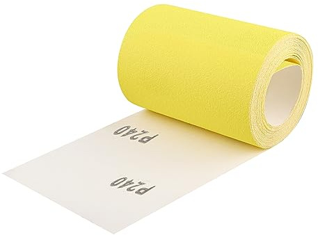 Shineboc 93 mm x 5 metros grano 240, papel de lija de cuarzo para madera, metal, pintura, yeso, masilla, automoción, compatible con lijadoras manuales