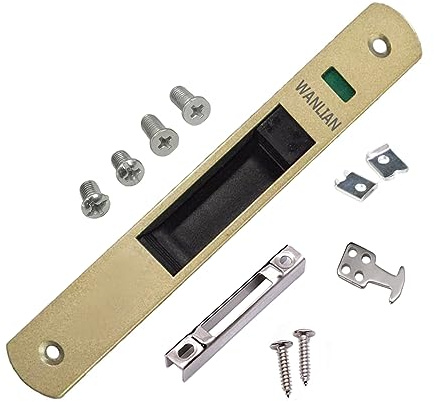 Serrure à crochet pour porte coulissante, serrure de fenêtre,Champagne | Bündig verriegelt, Mobile Tür, Einseitiges Schloss, Für zu Hause