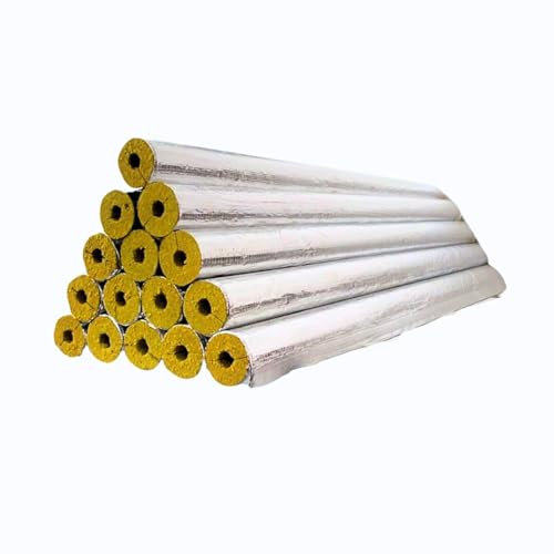 Lana di roccia isolante per tubi 22/40 mm – 7 m 1/2 cartone WLG 0,037 rivestito in alluminio, isolamento per tubi di riscaldamento, diverse dimensioni