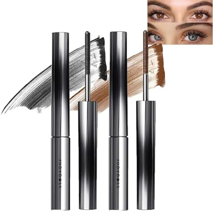 Iron Brush Mascara,3d Curling Eyelash Iron Strong Mascara Waterproof,long Lasting, Waterproof (Black+Brown)